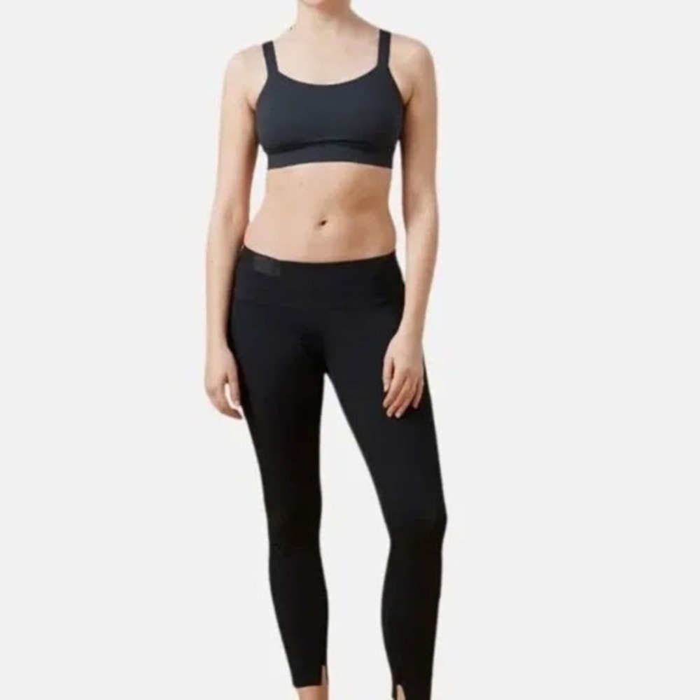 ADAY Crop & Roll Leggings Black Nylon Blend - Small
